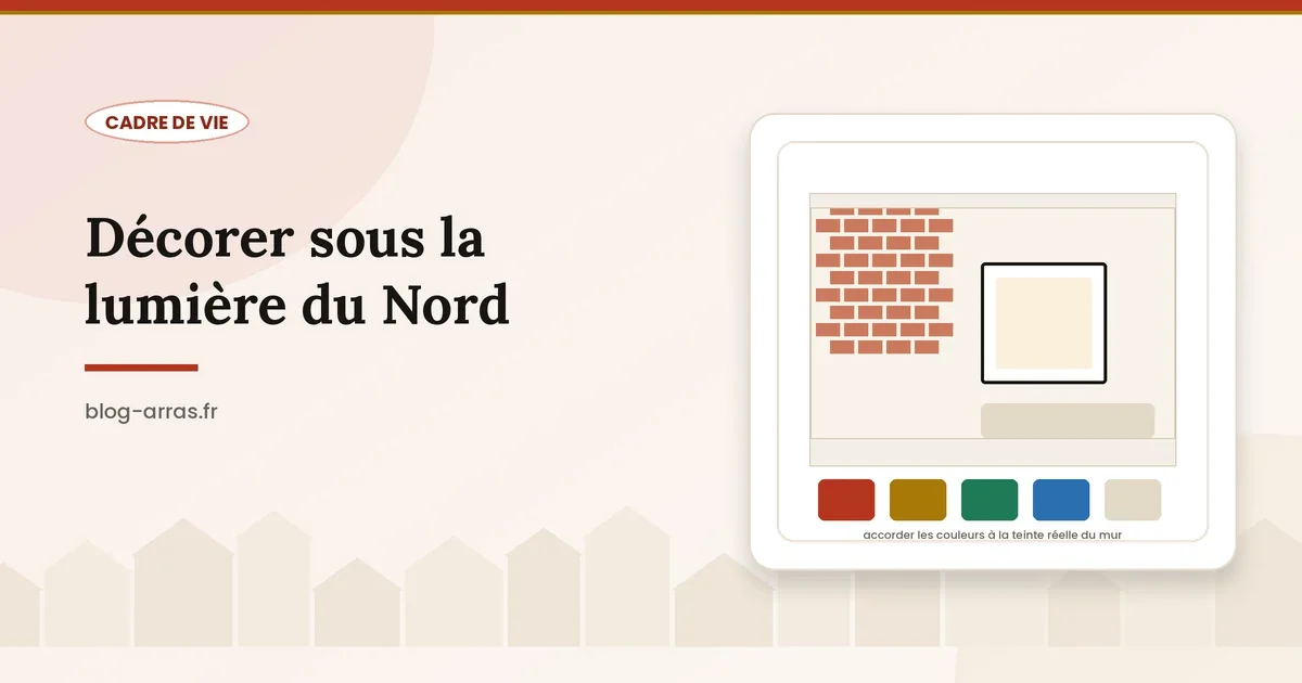 Intérieur de maison de brique du Nord et nuancier de couleurs accordées
