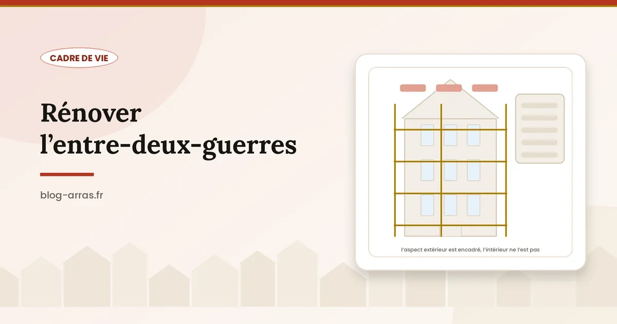 Échafaudage sur une façade arrageoise de la reconstruction en rénovation